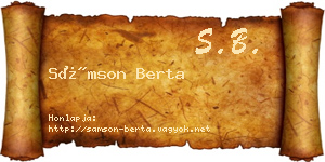 Sámson Berta névjegykártya